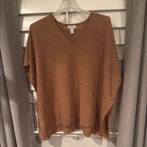 Nordstrom Camel V-Neck Wool/Cashmere Sweater